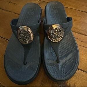 CROCS Women's Sandals with Black and brass Design